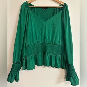 INC International Concepts Vibrant Green Blouse